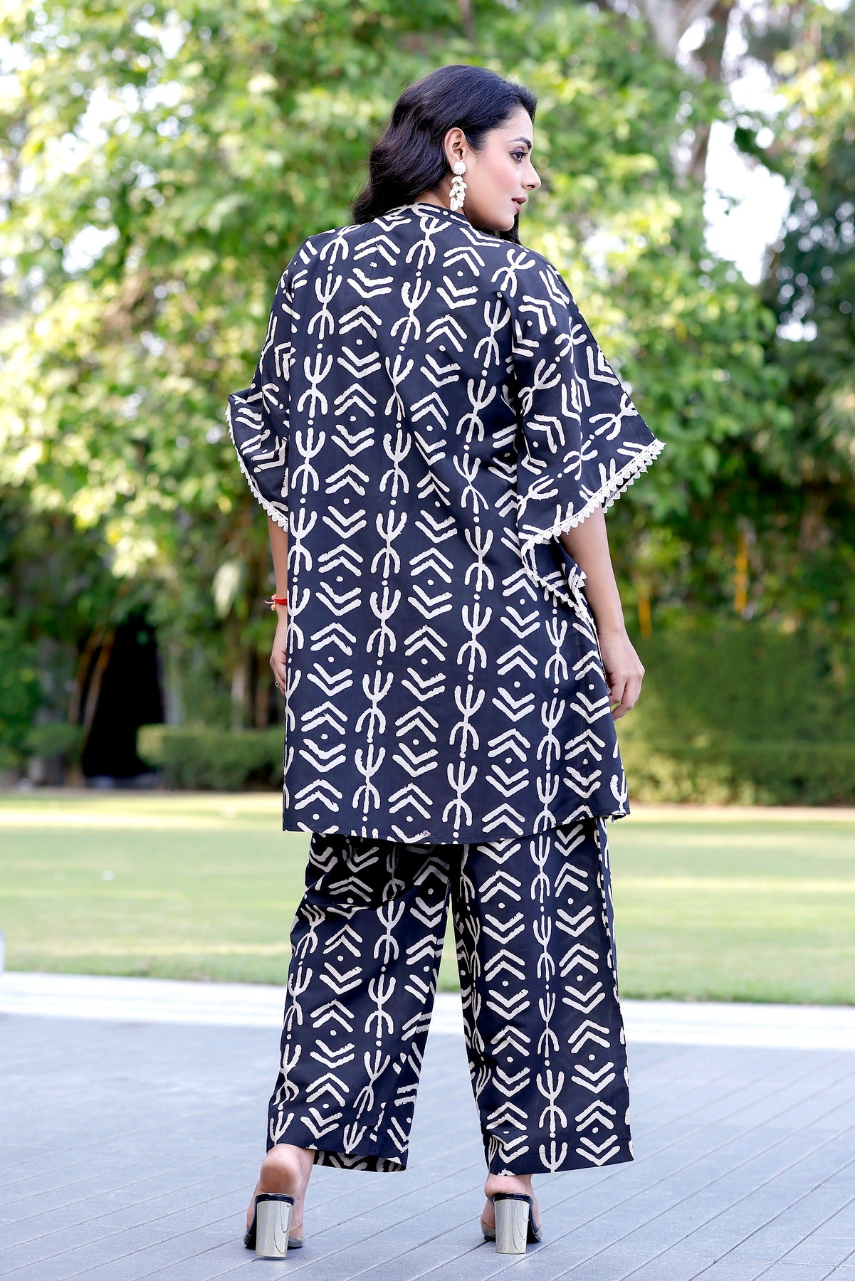 Geometrical Print Kaftan style Coordset