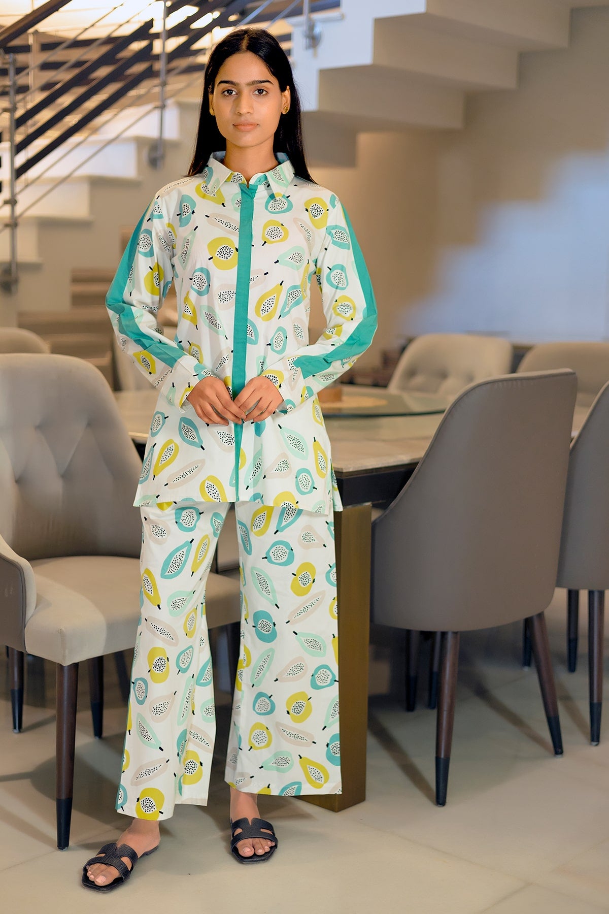 Fruit Print Soft Lycra Night Suit