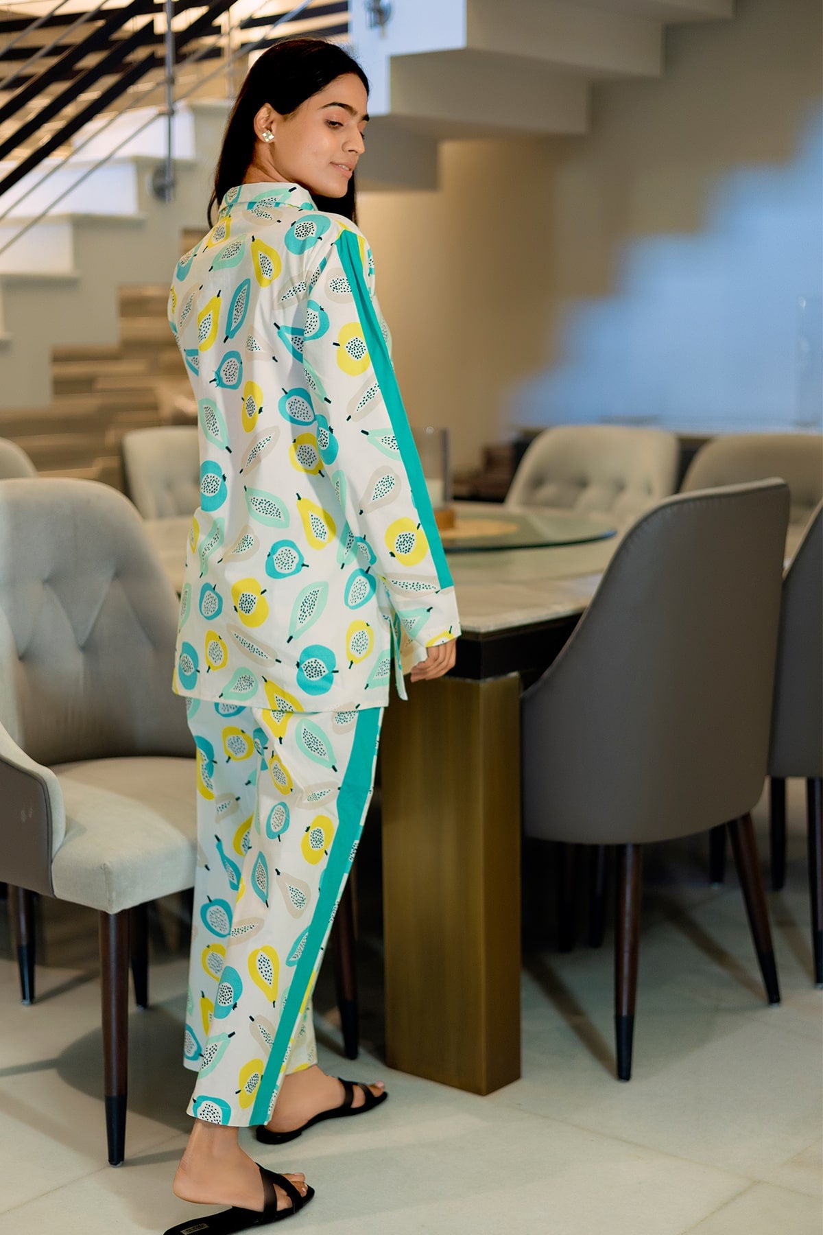 Fruit Print Soft Lycra Night Suit