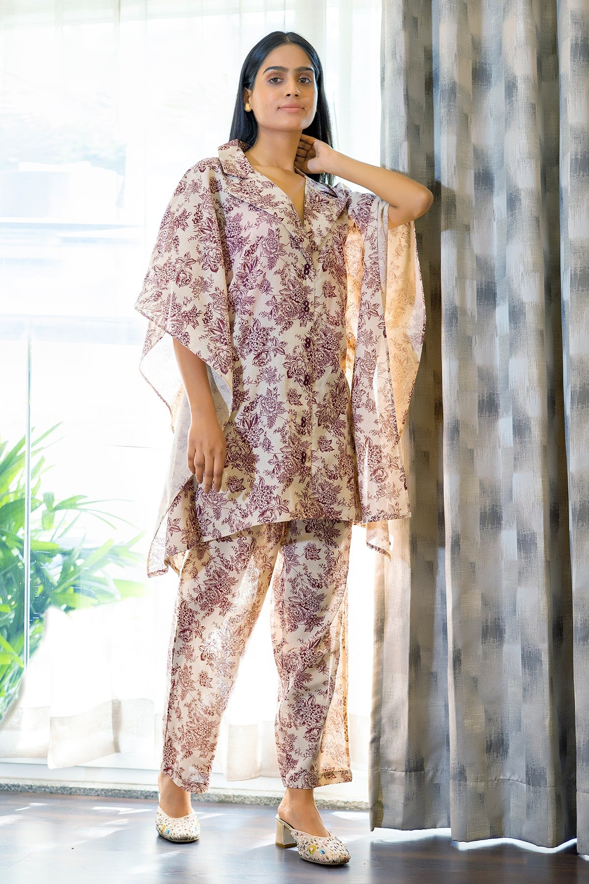 Kaftan Style Floral Print Coord Set